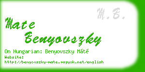 mate benyovszky business card